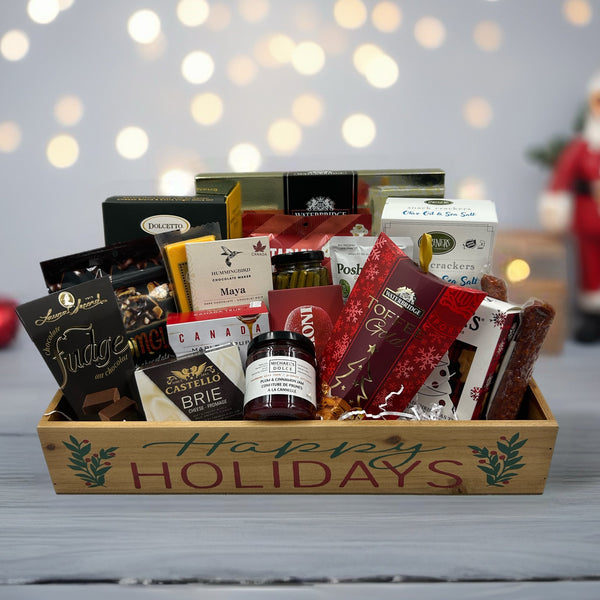 Assorted sweets and savoury treats makes a great gift for corporate gifts for Christsmas