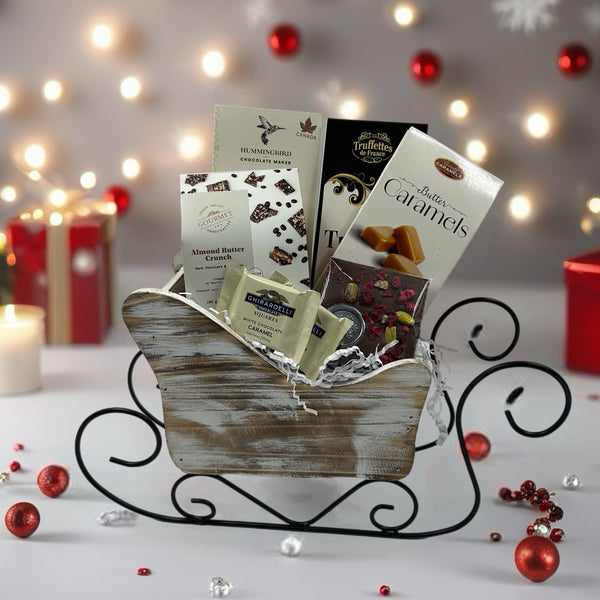 hummingbird chocolate, almond butter crunch, truffles, heavenly caramels, succulent chocolate bar, ghirardelli squares