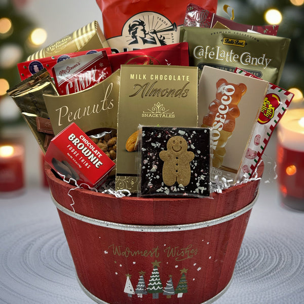 Gourmet Chips
Chocolate-Dipped Pretzels
Cocoa Dusted Truffles
Canadian True Icewine Chocolates
Bali’s Best Coffee Candies
Jelly Belly Candies
Chocolate-Covered Almonds
Brownie Thins
Honey Roasted Peanuts
Premium Hot Cocoa
Bon Bon Christmas Gummies
Lindor Chocolates
Vesper Bites Gummies
Chocolate Succulents Bar
Waterbridge Milk Chocolate Bar