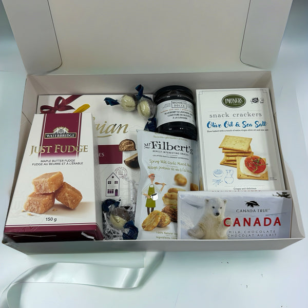 Dolce jam, belgian pralines, fudge, crackers, truffles, chocolate bar