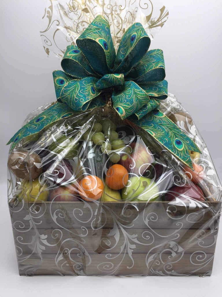 Fruit, Chocolate and Cheese gift Basket - Not Just Baskets