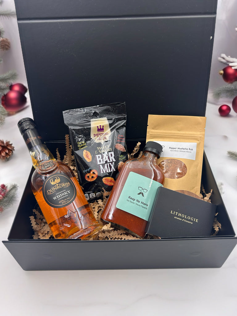 award winning whisky, bar mix, bbq seasonings, hot sauce, wood coasters