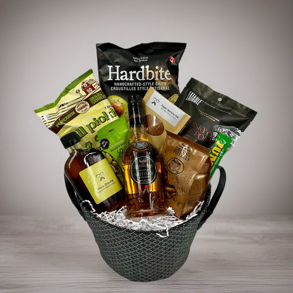 Whiskey and snacks.  Christmas Gifts for him.  Hard to buy gifts for him 