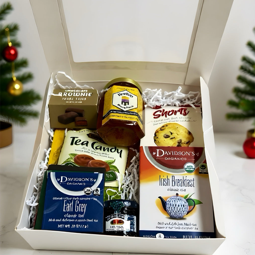 local honey, shortbread, premium teas, jam, tea candies, brownie thins