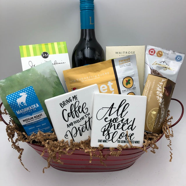 Coffee and Wine Lovers Gift Basket - Not Just Baskets