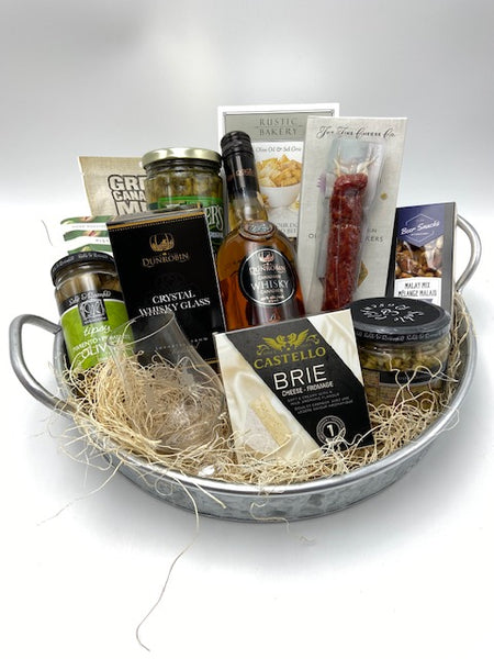 Whisky and Snacks Gift Tray - Not Just Baskets