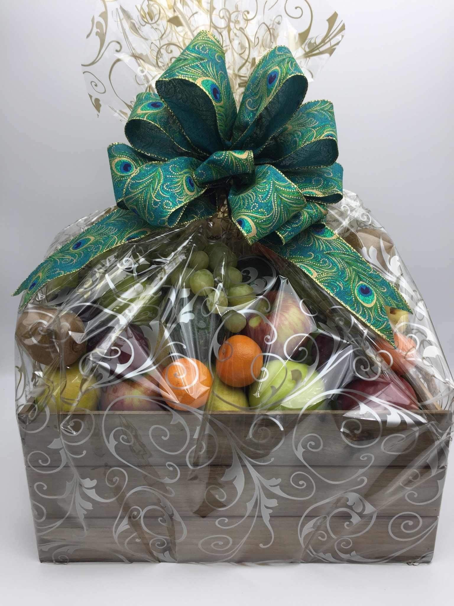 Fruit, Chocolate and Cheese gift Basket Not Just Baskets